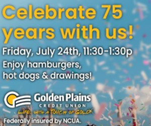 Celebrate 75 Years with Golden Plains Credit Union